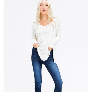 Women’s Ivory crochet sweater